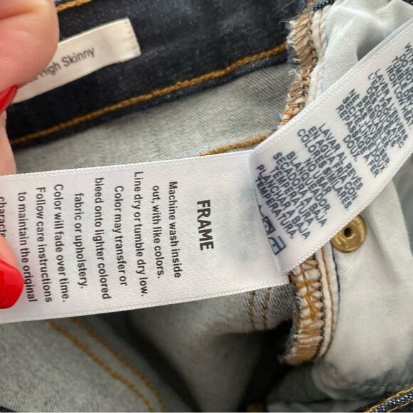 FRAME Le High Skinny Dark Rinse Woman's Jeans - Picture 5 of 7